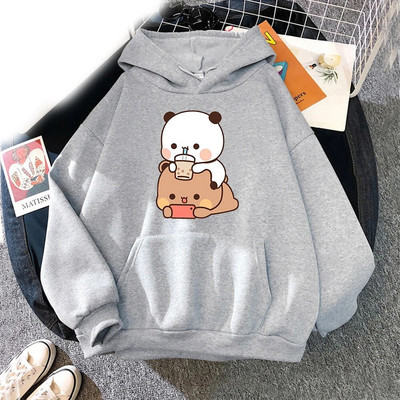 Jauns Kawaii Bubu un Dudu Drink Bubble Tea Hoodies Print Vīriešu Sieviešu Modes Hoodie Lielizmēra džemperi Puloveri Unisex apģērbi