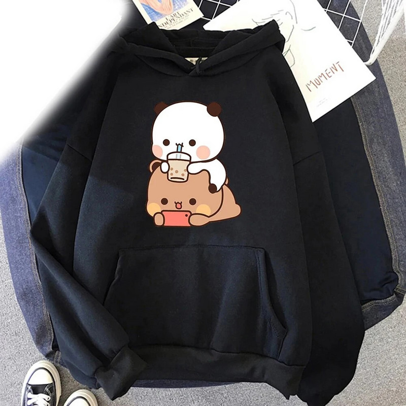 Nauji Kawaii Bubu And Dudu Gėrimas Bubble Arbatos megztiniai Spausdinti Vyriški Moterims Madingi Hoodie Oversized Megztiniai Megztiniai Unisex Drabužiai