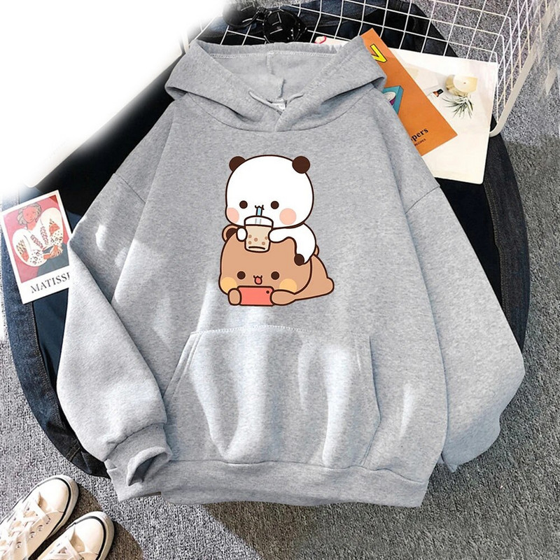 Nauji Kawaii Bubu And Dudu Gėrimas Bubble Arbatos megztiniai Spausdinti Vyriški Moterims Madingi Hoodie Oversized Megztiniai Megztiniai Unisex Drabužiai