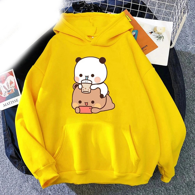 Nauji Kawaii Bubu And Dudu Gėrimas Bubble Arbatos megztiniai Spausdinti Vyriški Moterims Madingi Hoodie Oversized Megztiniai Megztiniai Unisex Drabužiai