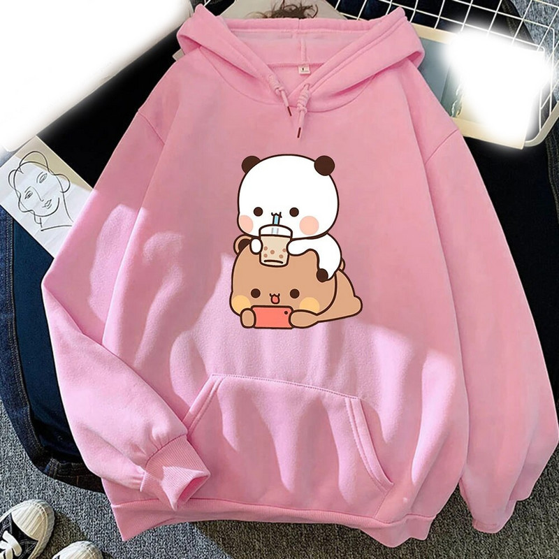 Nauji Kawaii Bubu And Dudu Gėrimas Bubble Arbatos megztiniai Spausdinti Vyriški Moterims Madingi Hoodie Oversized Megztiniai Megztiniai Unisex Drabužiai