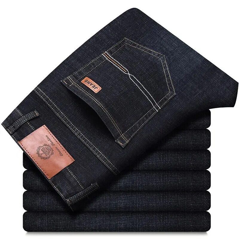Nové pánske klasické džínsy Jean Homme Pantalones Hombre Men Mannen Soft Black Biker Masculino Denim Overall Pánske nohavice Veľkosť 32-38