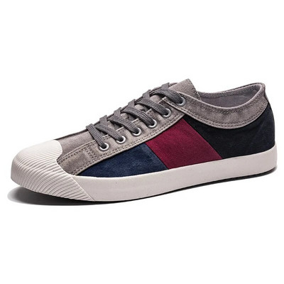 Nové pánske plátené tenisky, zmiešané farby, britská móda, pánske vulkanizované topánky, jar/jesenné patchworkové plátené pánske balerínky