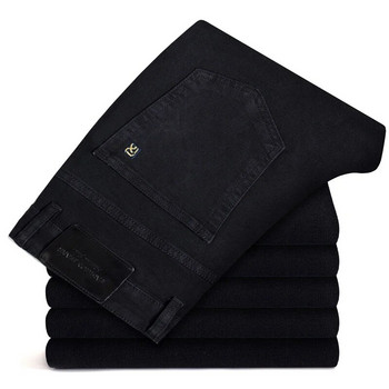 Κλασικό στυλ φθινοπώρου και χειμώνα Ανδρικό απλό μαύρο τζιν ίσιο τζιν Business Fashion Stretch Φαρδύ τζιν παντελόνι ανδρικό εμπορικό σήμα