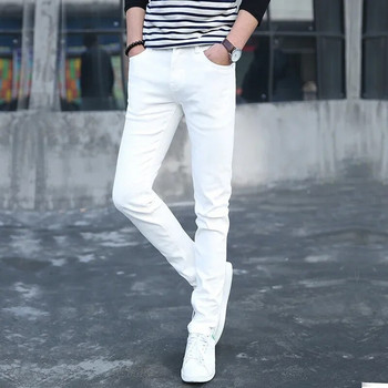 Ανδρικά Skinny Jeans 2019 Νέο Κλασικό Αντρικό Σχεδιαστή Μόδας Ελαστικό ίσιο μαύρο/άσπρο τζιν Παντελόνι Slim Fit Stretch Τζιν Τζιν