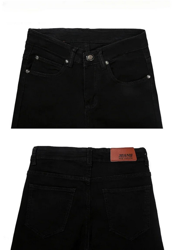 Blugi skinny pentru bărbați 2019, noi, clasici, de designer de modă pentru bărbați, elastici, drepti, negri/albi, pantaloni, blugi slim, stretch, din denim