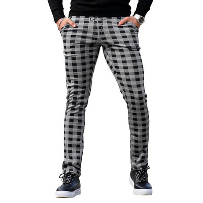 2023 m. pavasario ir rudens vyriškos kasdienės ilgos kelnės iki vidurio juosmens, paprastos, plonos, languotos kelnės.