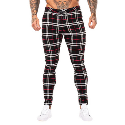 2023 m. pavasario ir rudens vyriškos kasdienės ilgos kelnės iki vidurio juosmens, paprastos, plonos, languotos kelnės.