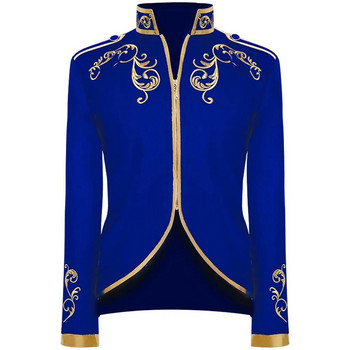Μεσαιωνικό παλτό κεντήματος ανδρικό παλτό βικτωριανά μπουφάν για άνδρες Vintage ρούχα Prince King Cosplay Halloween κοστούμι
