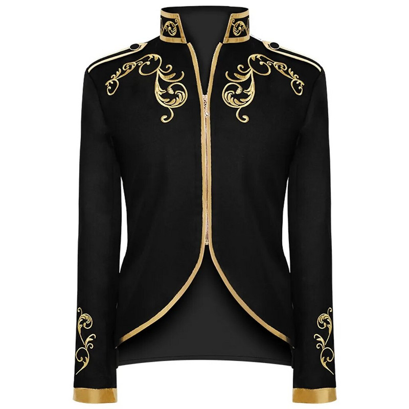Jachetă medievală pentru bărbați, haină cu broderie, jachete victoriane pentru bărbați, îmbrăcăminte vintage, prințul regele, costum de Halloween