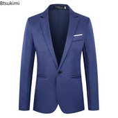 2024 Jachetă de costum pentru bărbați, elegantă, pentru domn, rochie solidă, slim Fit, jachetă pentru bărbați, formală, petrecere, club de nuntă, blazer