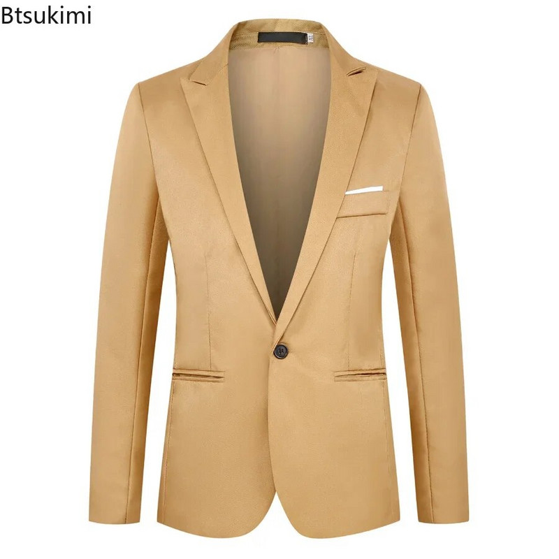 2024 m. vyriškas mados kostiumo švarkas Elegantiškas džentelmenas, tvirtas, plonas suknelės kostiumas, švarkas, vyriškas oficialaus verslo vakarėlio vestuvių klubo švarkas