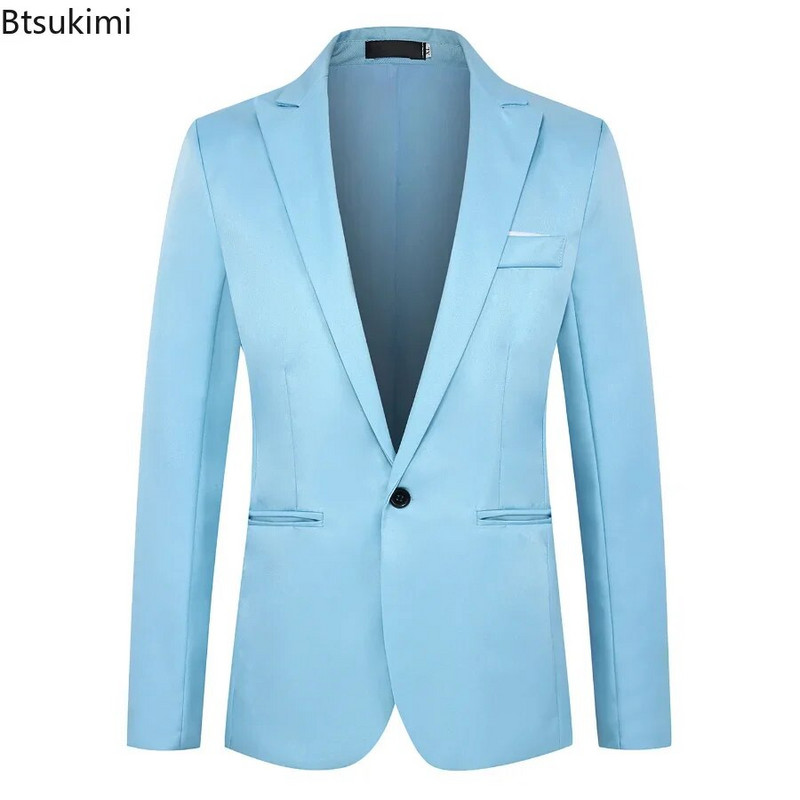 2024 m. vyriškas mados kostiumo švarkas Elegantiškas džentelmenas, tvirtas, plonas suknelės kostiumas, švarkas, vyriškas oficialaus verslo vakarėlio vestuvių klubo švarkas