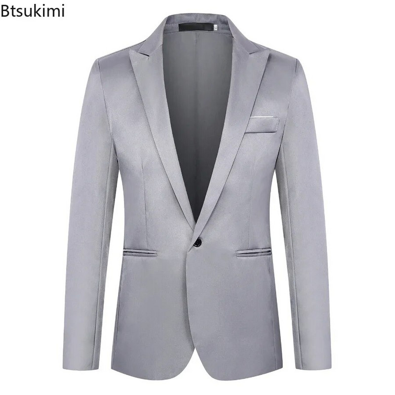 2024 m. vyriškas mados kostiumo švarkas Elegantiškas džentelmenas, tvirtas, plonas suknelės kostiumas, švarkas, vyriškas oficialaus verslo vakarėlio vestuvių klubo švarkas