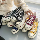 Pantofi pentru bărbați Moda bărbați Pantofi vulcanizați solidi Femei cu dantelă joasă Talpă moale Pantofi casual din pânză pentru cuplu Dimensiune 35-44