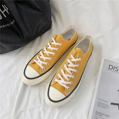 Pantofi pentru bărbați Moda bărbați Pantofi vulcanizați solidi Femei cu dantelă joasă Talpă moale Pantofi casual din pânză pentru cuplu Dimensiune 35-44