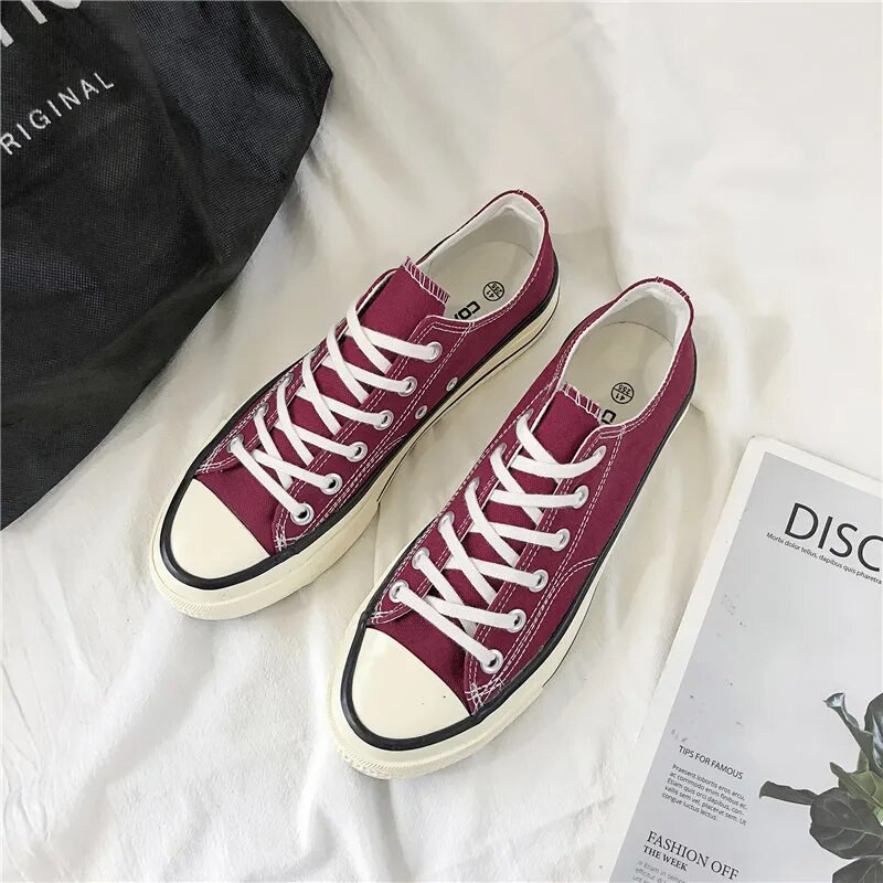 Pantofi pentru bărbați Moda bărbați Pantofi vulcanizați solidi Femei cu dantelă joasă Talpă moale Pantofi casual din pânză pentru cuplu Dimensiune 35-44