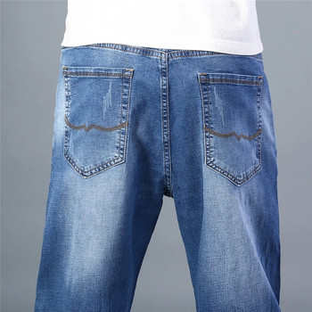 Мъжки тънки свободни дънки с прави крачоли Летни нови класически стил Усъвършенствани еластични широки панталони 7 цвята Налични размери 35 42