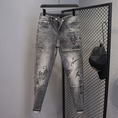 Nouă primăvară, toamnă, modă coreeană, urs, desene animate, denim lustruit, cargo, Kpop, prieten, îmbrăcăminte de stradă, blugi imprimați