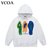 Hanorace pentru bărbați Hanorace supradimensionate din bumbac Pulover cu mânecă lungă Moda coreeană Harajuku Graphic Streetwear Y2k Estetic îmbrăcăminte
