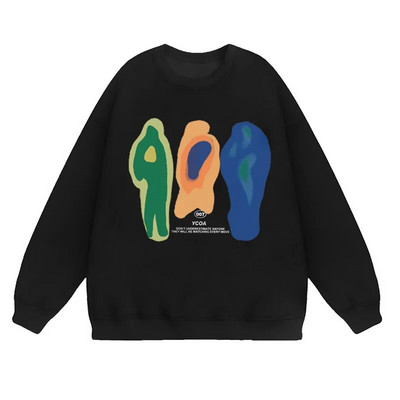 Hanorace pentru bărbați Hanorace supradimensionate din bumbac Pulover cu mânecă lungă Moda coreeană Harajuku Graphic Streetwear Y2k Estetic îmbrăcăminte