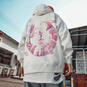 Hanorac cu glugă cu grafică High Street Graffiti Hanorace cu glugă largi pentru bărbați Harajuku Hip Hop Oversize Hanorace casual cu glugă Haine Y2K