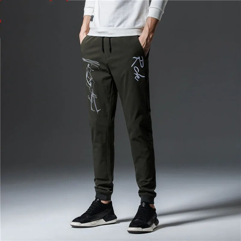 Muške složene hlače Proljeće Ljeto Tanke tajice s uzicom Trenirke Trenerke Trenirke za mlade Ležerne vintage hlače