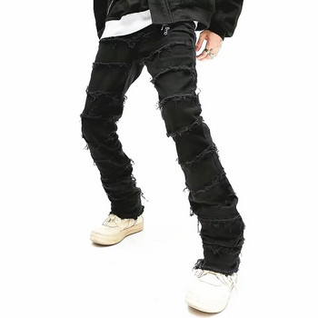 Ρούχα Grunge 2023 Y2K Streetwear Μαύρο Λεπτό Στοιβαγμένο Τζιν Παντελόνι για Άντρες Kanye Hip Hop Γυναικεία Νέα μακριά παντελόνια Vetements Homme