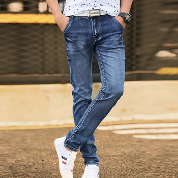 Ανδρικά τζιν slim ελαστικά casual παντελόνια τζιν μόδας Άνοιξη/Καλοκαίρι Νέα μάρκα μακριά παντελόνια