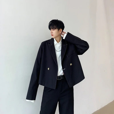 LUZHEN 2024 Jarná nová módna osobnosť Elegantná voľná ležérna krátka bunda Pánsky pekný trendy originálny sako LZ1014