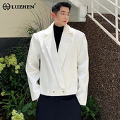 LUZHEN Pánske ležérne saká, štýlové jarné kórejské všestranné originálne sako, elegantný dizajn, trendy oblečenie 2024 C6e53c