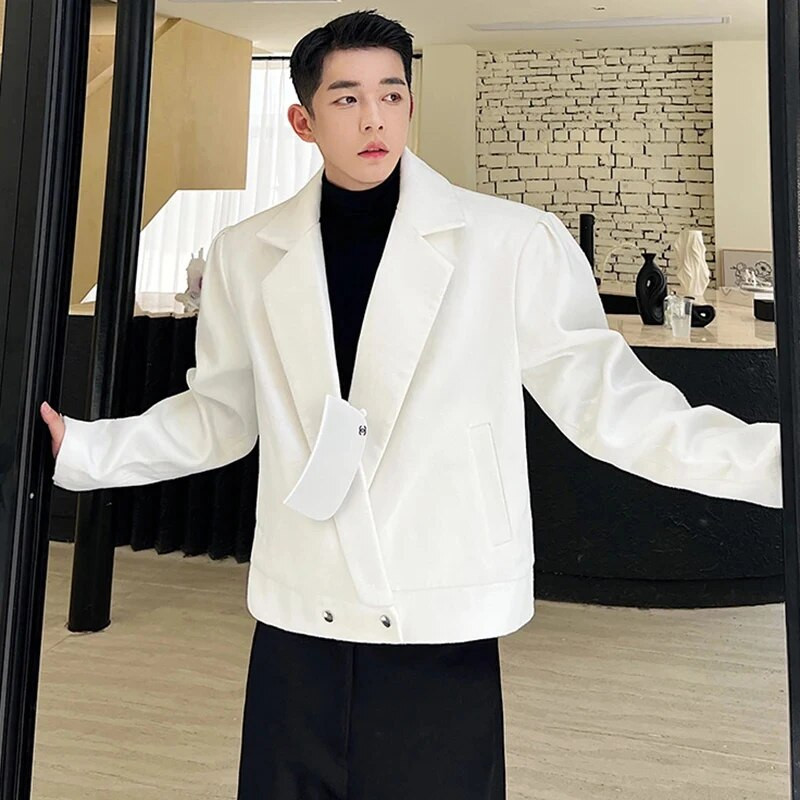 LUZHEN Pánske ležérne saká, štýlové jarné kórejské všestranné originálne sako, elegantný dizajn, trendy oblečenie 2024 C6e53c