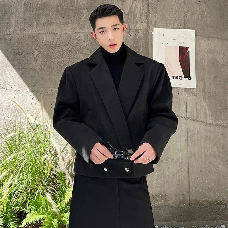 LUZHEN Pánske ležérne saká, štýlové jarné kórejské všestranné originálne sako, elegantný dizajn, trendy oblečenie 2024 C6e53c