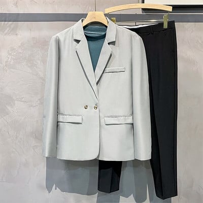 Pánske ležérne sako, jesenné vrecovité sako, kórejské módne šaty, pevné kancelárske bundy, pánske obchodné formálne značkové oblečenie, káva