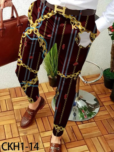 2023, pantaloni casual de afaceri pentru bărbați, cu model de lanț, pantaloni lungi drepti, pentru bărbați, primăvară, toamnă, îmbrăcăminte de stradă, îmbrăcăminte pentru bărbați
