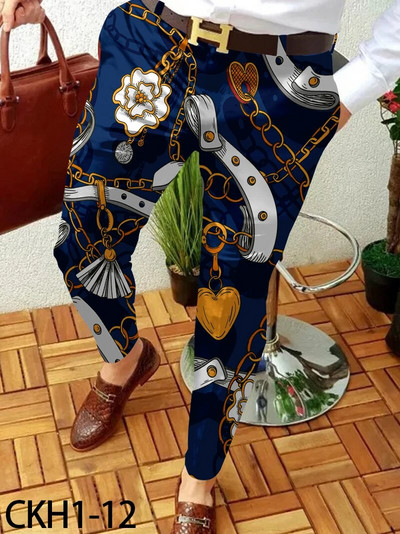 2023, pantaloni casual de afaceri pentru bărbați, cu model de lanț, pantaloni lungi drepti, pentru bărbați, primăvară, toamnă, îmbrăcăminte de stradă, îmbrăcăminte pentru bărbați