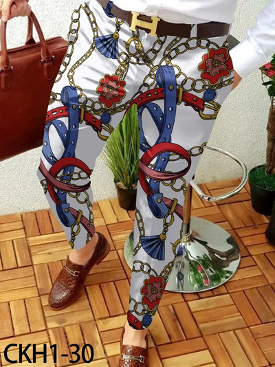 2023, pantaloni casual de afaceri pentru bărbați, cu model de lanț, pantaloni lungi drepti, pentru bărbați, primăvară, toamnă, îmbrăcăminte de stradă, îmbrăcăminte pentru bărbați