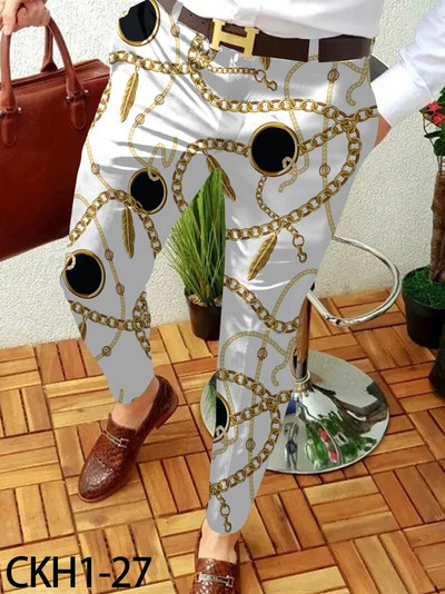 2023, pantaloni casual de afaceri pentru bărbați, cu model de lanț, pantaloni lungi drepti, pentru bărbați, primăvară, toamnă, îmbrăcăminte de stradă, îmbrăcăminte pentru bărbați