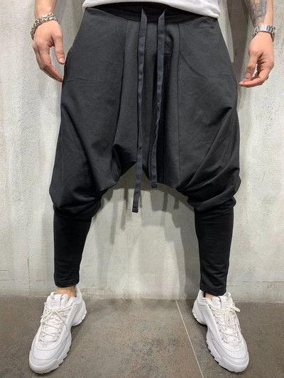 Îmbrăcăminte pentru bărbați 2022, pantaloni la tendință hip-hop pentru bărbați, europeni, americani, largi, de culoare uni, picioare, sport de stradă, pantaloni harem casual