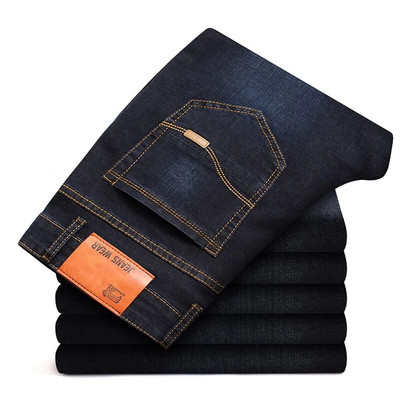 Blugi pentru bărbați de mărime mare, clasici, slim, drepte, la modă, pentru afaceri, ocazional, pantaloni elastici din denim Pantaloni de marcă negru albastru 40 42 44 46
