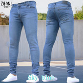 Pantaloni pentru bărbați Blugi elastici de culoare pură Pantaloni de lucru casual slim Fit pentru bărbați Vintage spălat Pantaloni creion de dimensiuni mari Blugi skinny pentru bărbați