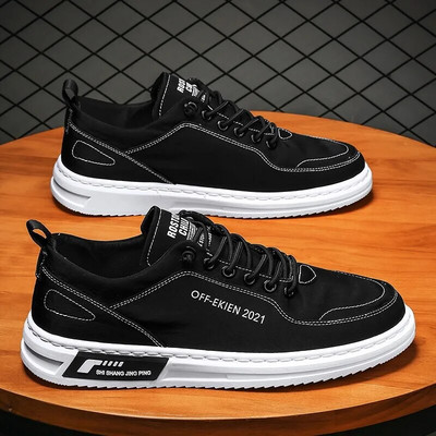 Pantofi din pânză din mătase de gheață, pantofi ocazionali pentru bărbați, pantofi noi, respirabili, pentru mers, pantofi vulcanizați, pantofi pentru skateboard.