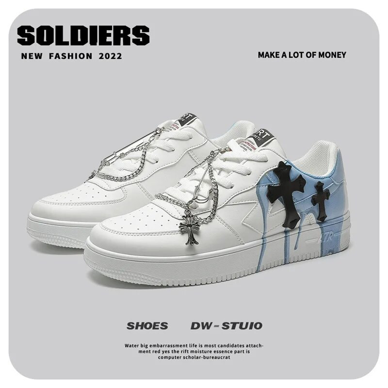 Pánske ploché tenisky Ins so šnurovacími topánkami, pánska obuv s okrúhlou hlavou, tenisové topánky pre mužov, nové vulkanizované topánky pre mužov z roku 2022.