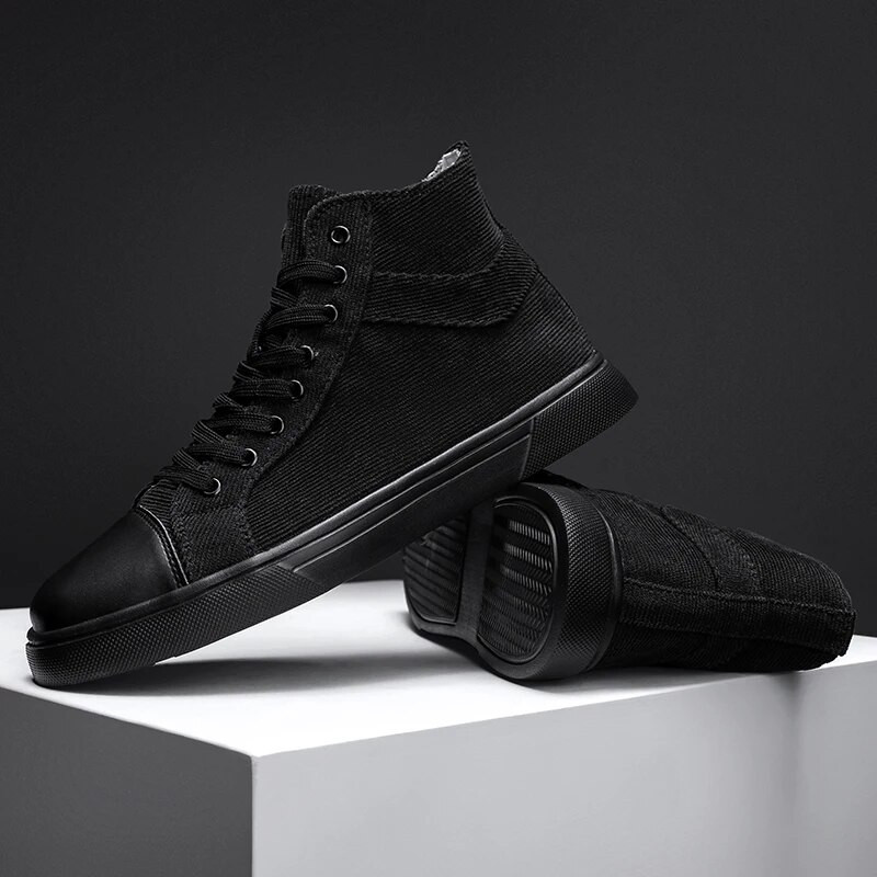 Ανδρικά παπούτσια καμβά καλοκαιρινά Classic High Top Ανδρικά Βουλκανιζέ Αθλητικά Άνετα Ανδρικά Μαύρα Flat Υποδήματα Μεγάλο Μέγεθος 39-46