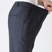 Pánske letné nohavice, elastické a módne klasické jednofarebné vrecká na zips, tepláky, oblek, dlhé ležérne vintage nohavice