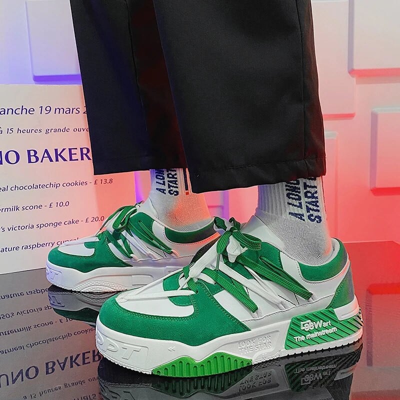 Pánske tenisky, dizajnérske pánske ležérne topánky, trendy dvojfarebné šnurovacie topánky na platforme, študentské topánky, mužské vulkanizované topánky, zapatillas de hombre