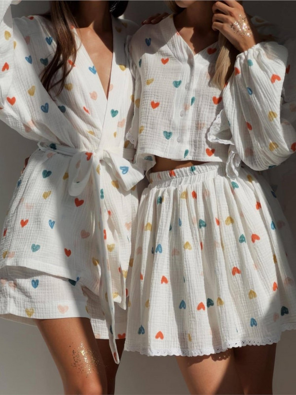 Dámske bavlnené teplákové súpravy, košeľové šortky, dvojdielna súprava, módne volánikové šortky s dlhým rukávom, oblek 2023, letné ležérne dámske outfity