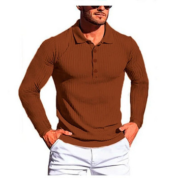 Нова мъжка спортна фитнес високоеластична модна удобна тънка риза с дълги ръкави