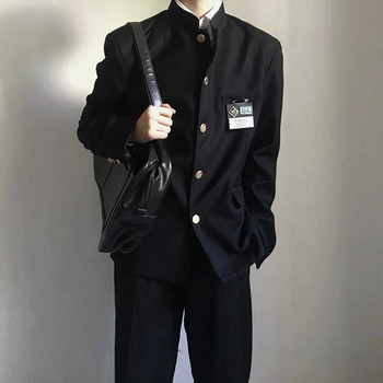 Японска колежанска униформа Яке с изправена яка Костюмно яке Горна част Мъжко пролетно лято Колежанска тенденция за вятър Мъжко палто Ученическа униформа 1