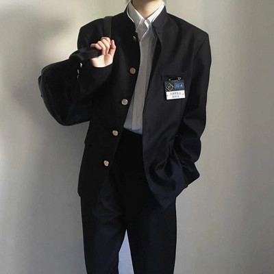 Jachetă de uniformă de colegiu japoneză Jachetă de costum cu guler în picioare Top bărbați, primăvară, vară, colegiu, tendință de vânt, haină pentru bărbați, uniformă școlară 1